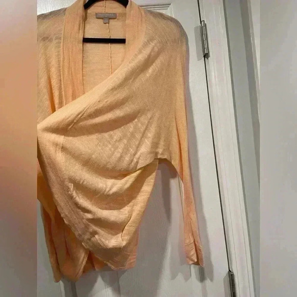 Banana Republic Hi Lo Cocoon Cardigan Perfect Peach Cotton Long Sleeve Size S - Picture 7 of 13